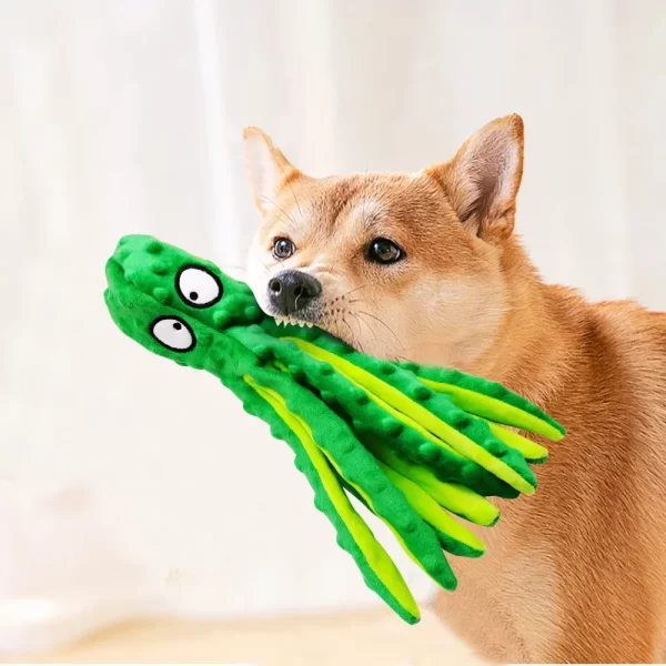 Interactive Plush Octopus Shell Toy – Bite-Resistant & Squeaky Chew Toy for Cats & Dogs - Image 2