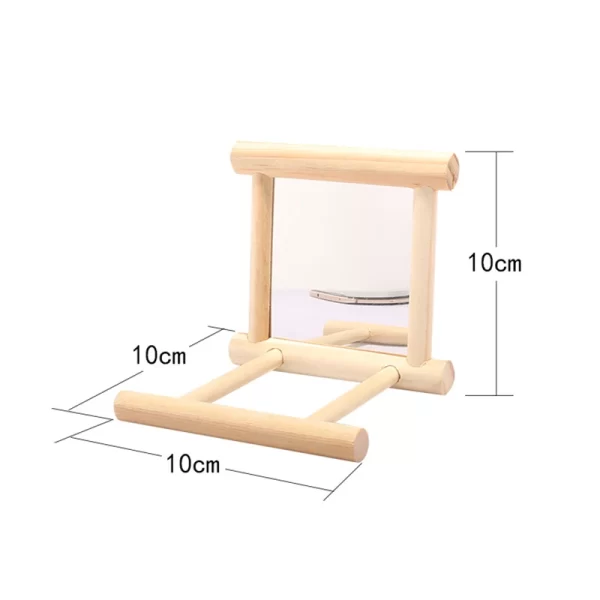 Wooden Cloud Ladder with Mirror – Fun Climbing & Jumping Platform for Parrots & Birds - Image 6