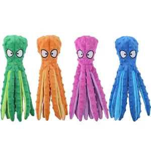 Interactive Plush Octopus Shell Toy – Bite-Resistant & Squeaky Chew Toy for Cats & Dogs
