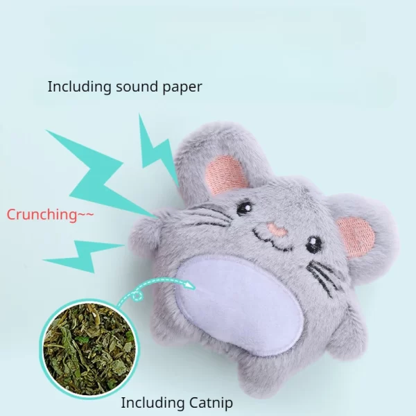 Interactive Plush Catnip Mouse Toy – Soft & Fun Sound Paper Chew Toy for Kittens - Image 2