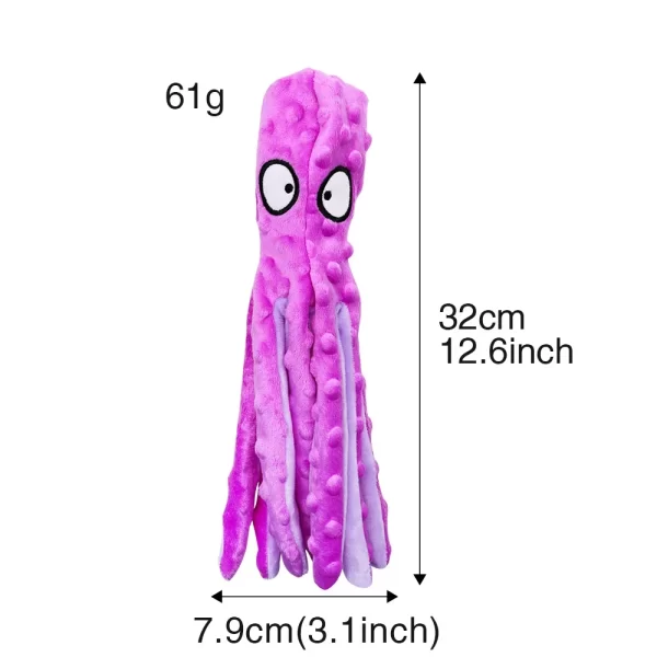 Interactive Plush Octopus Shell Toy – Bite-Resistant & Squeaky Chew Toy for Cats & Dogs - Image 3