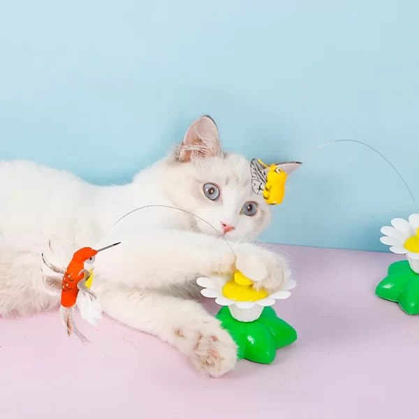 Automatic Rotating Cat Toy – Interactive Colorful Butterfly & Bird Motion Toy for Kittens & Pets - Image 4