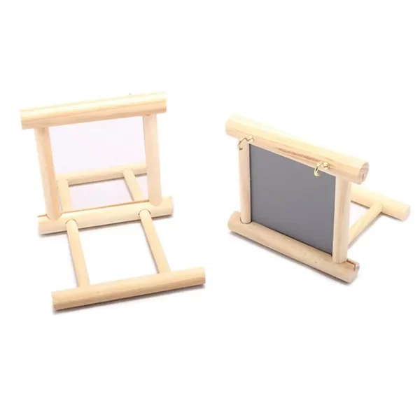 Wooden Cloud Ladder with Mirror – Fun Climbing & Jumping Platform for Parrots & Birds - Image 5