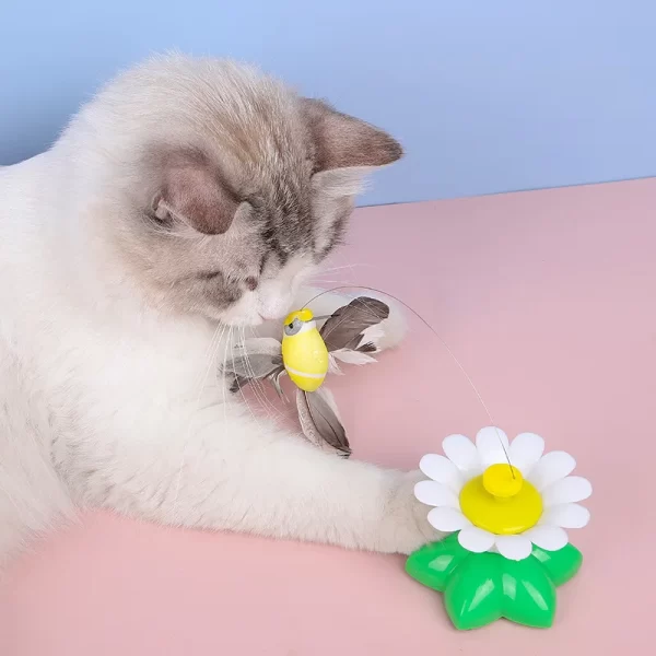 Automatic Rotating Cat Toy – Interactive Colorful Butterfly & Bird Motion Toy for Kittens & Pets - Image 3