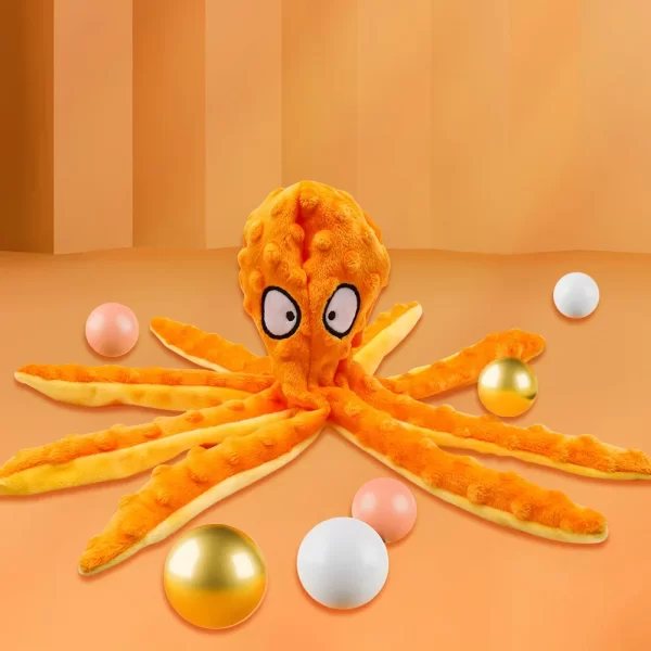 Interactive Plush Octopus Shell Toy – Bite-Resistant & Squeaky Chew Toy for Cats & Dogs - Image 5