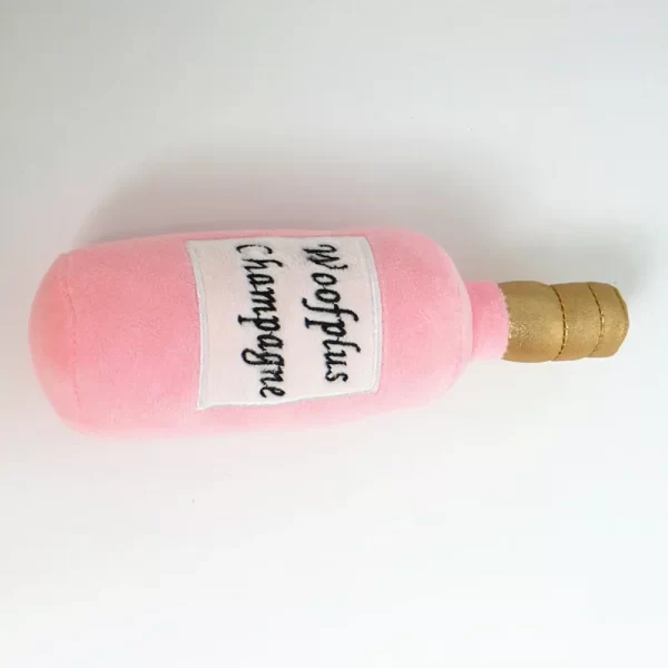Fun Plush Dog Toy – Wine & Perfume Bottle Design, Soft & Squeaky Chew Toy - Image 6